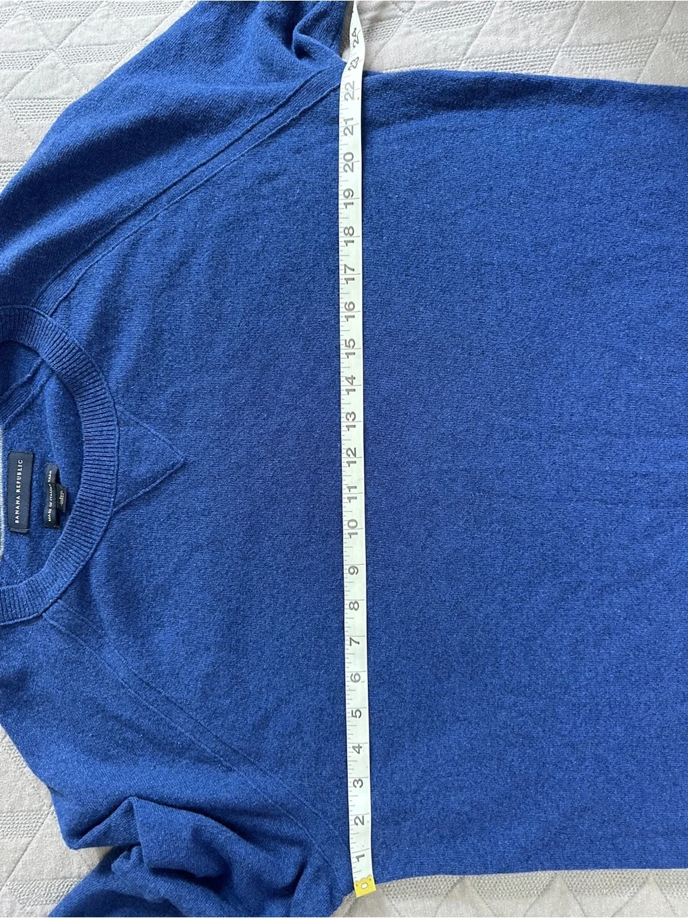 Banana Republic Mens Large Merino Wool Sweater Blue Italian Yarn Crewneck